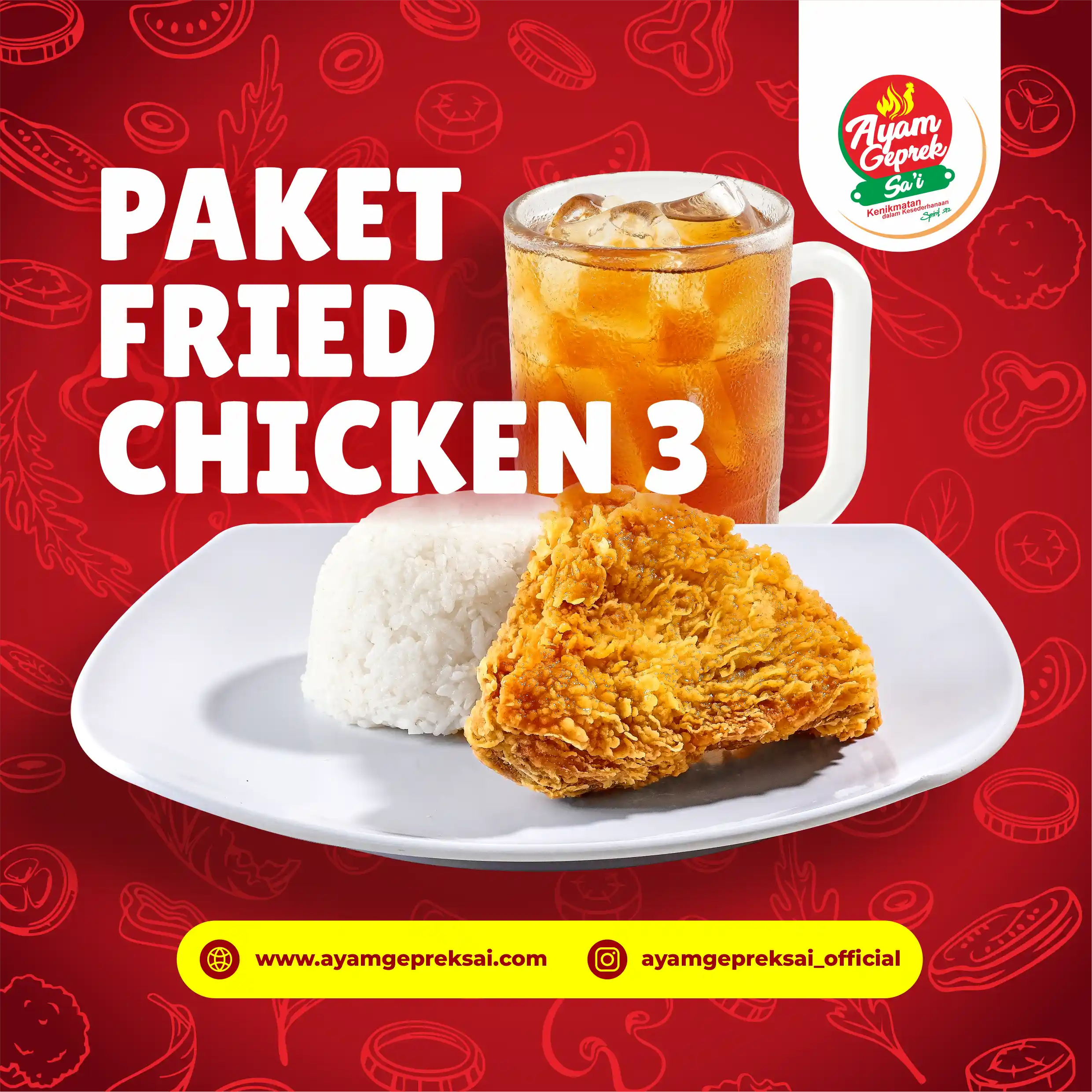 Paket fried chicken 3